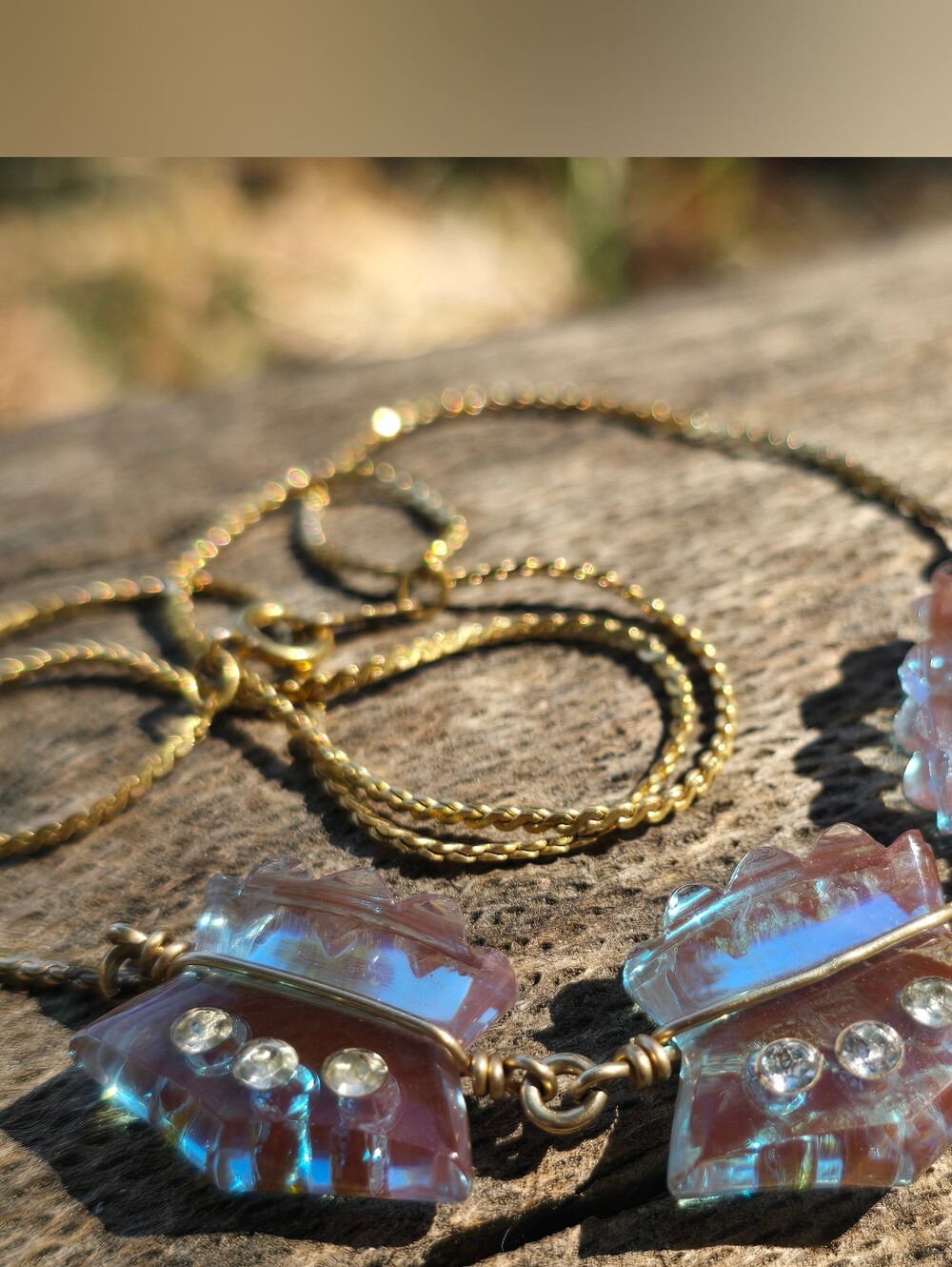 Antique saphiret Glass Necklace